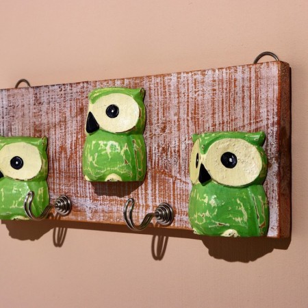 Hanger "owls" wood (2 hooks) 30 cm-2