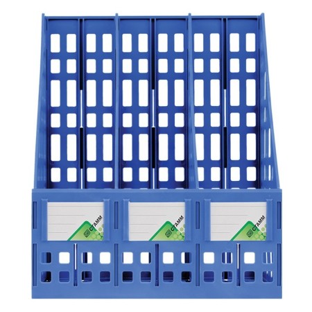 Capital, vertical, 3 compartments, blue-2