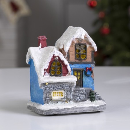 LED figure "snow -covered house" 9 × 10 × 6 cm, polystone, batteries AAAX3 (not in the kit), glow of multi-1