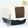 The toilet is closed with a folding top of 36 x 51 x 34 cm, black