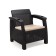 Roatan chair, with cup holders, 73x70x79 cm, mokko color, with beige pillow