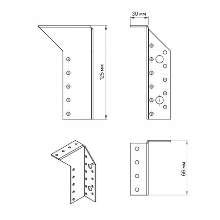 Support beams right tundra Krep, 76x128x30x2 mm-2