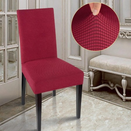 Case for chair Comfort Knitwort Jacquard, Burgundy color, 100% polyester