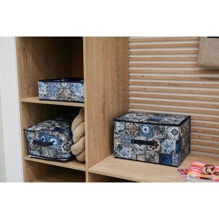 Stellid box for storage with a lid of the mosaic, 40 × 30 × 25 cm, blue color-7