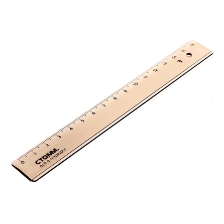 Ruler 16 cm Istanm, transparent, plastic, tinted, brown-1
