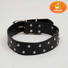 The riveted collar in 2 rows, 63.5 x 3.8 cm, black