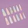 Frighting Nails Provence, 12 pcs, with adhesive plates, ballerina shape, beige/blue color