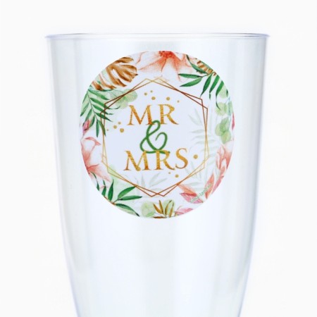 A set of plastic glasses for champagne "Mr and MRS", Party, 150 ml-3