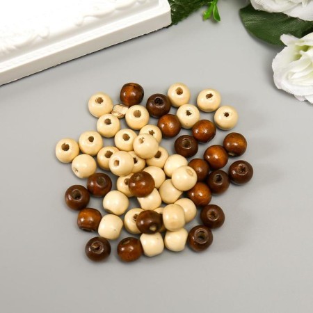 Wooden beads "Astra" round, 9x10 mm, 50 pcs/pack, color