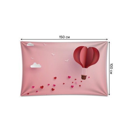 Decorative panel with photo printing "Form of Heart", horizontal, size 100x150 cm-1