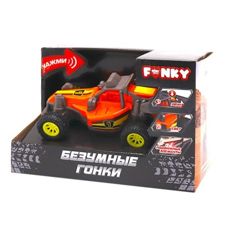 Funky Toys machine "Crazy races. SUV ", with light and sound, 12 cm, orange color-3