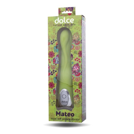 Toyfa Dolce Mateo vibrator, silicone, green color, 16.5 cm-1