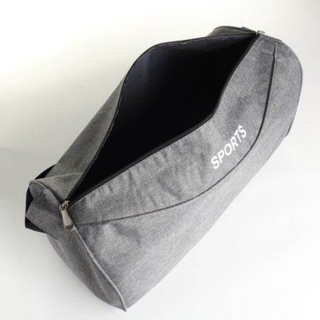 Sports bag with lightning, long belt, gray color-3