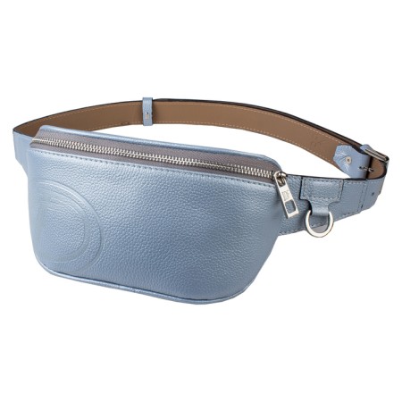 Waist bag, lightning department, adjustable belt, blue color - mother of pearl
