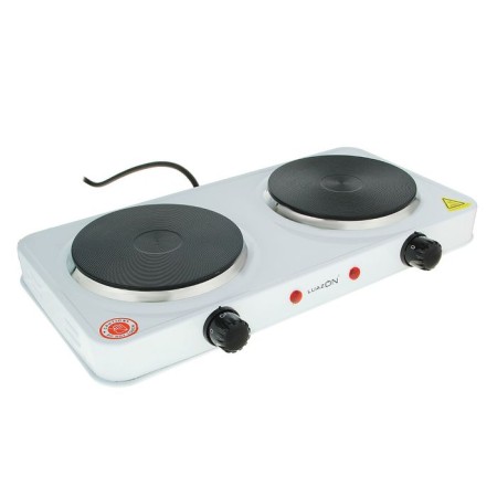Electric tile Luazon LHP-005, 2 burners, 2000 watts, heater disk, white-1