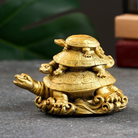 Figure "3 Turtles" Old Gold, 8x11x7cm-1