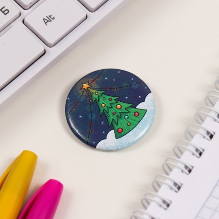 New Year of the setting icon d = 35 mm "Christmas tree" 6.5x6.5 cm-3