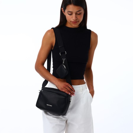 Women's bag over the shoulder Textura, small size, black color-12