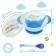 Feeding Set “Our beloved son”, 3 subjects: 350 ml bowl on the suction cup, cover, spoon, blue color