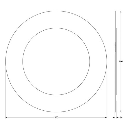 Mirror on the glass base EvoForm, 80x80 cm-1