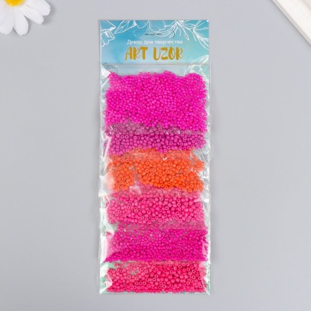 Round beads "from pink to red" 6 colors x 10 grams