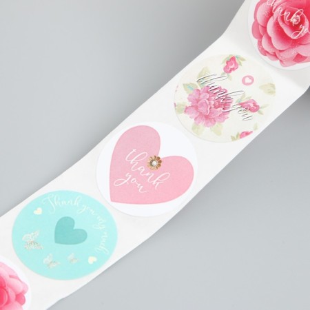 Sticker Pion and Heart paper d = 2.5 cm 500 pcs in a roll 3x6.5x6.5 cm-2