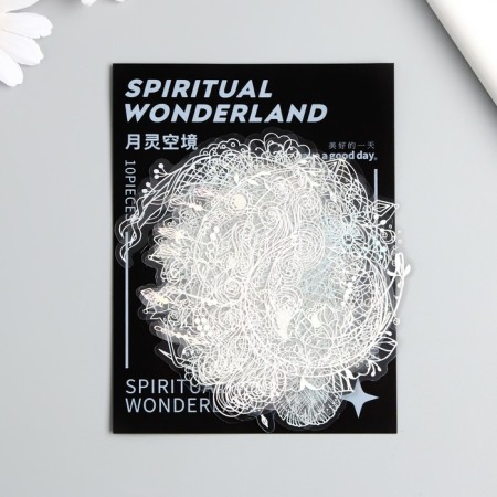 Stickers for creativity "Holography. Month BOHO" D = 10 cm set 10 pcs 0.2x14x11 cm-3
