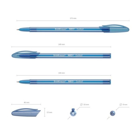 Set a ballpoint pen Erich Krause Neo Cocktail, Blue, Mix-6