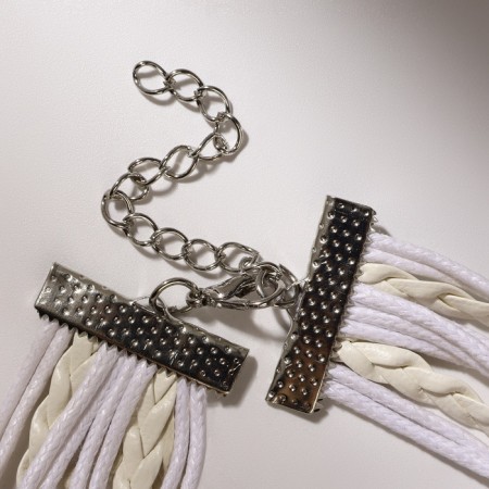 Bracelet Skin "Magic of Signs" Paris, 6 threads, white color, l = 20 cm-2