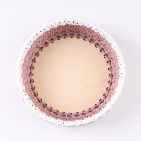 A set of knitted baskets, 3 pcs, polyester fiber, lilac-6
