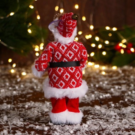 Santa Claus "In a suit with ornament" 20 cm, red-2