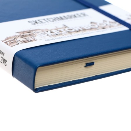 Sketchmarker sketchbook, 120 x 120 mm, 80 sheets, solid cover of artificial leather, blue, block 140 g/m2-3