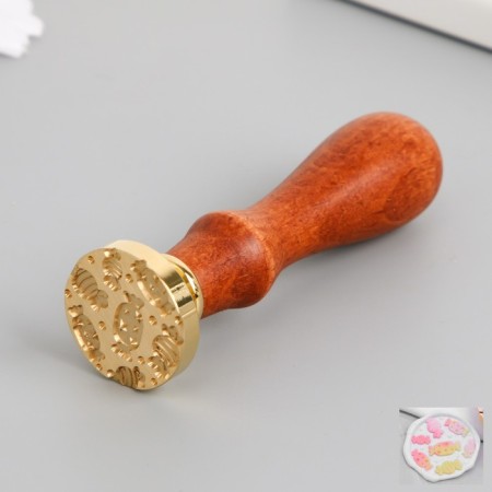 Printing for wax with a wooden handle "Fands" 9x2.5x2.5 cm