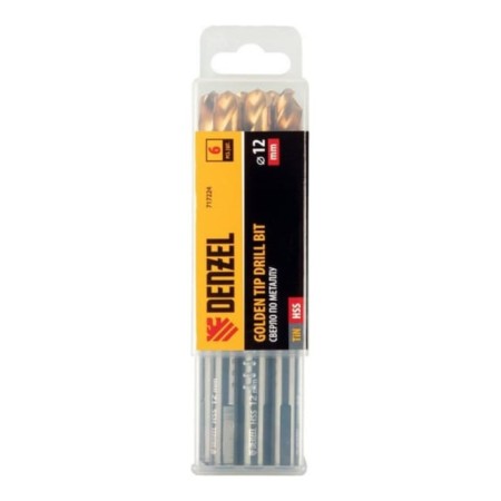 Drill Denzel 717224, 12 mm, HSS-Tin, Golden Tip, 6 pcs.-4