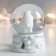 Souvenir Polystone Water Ball "White Bear with a gift" White with silver 7x6.7x8.8 cm