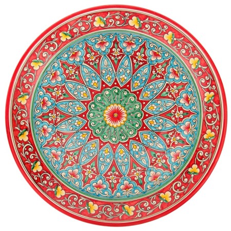 Largan Rishtan ceramics "Flowers", 37 cm, red-3