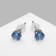Earrings with rhinestones "Pusets" radiance, circle, d = 0.4, blue color in silver