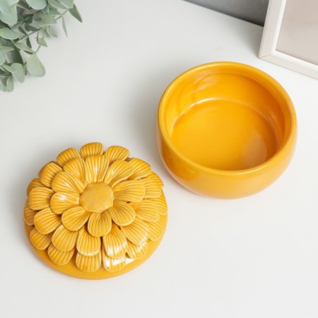 Casmic Coramics "Lush Flower" mustard 9x12x12 cm-1