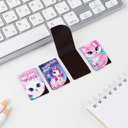 Magnetic bookmarks mini "Happy March 8", 4 pcs-2
