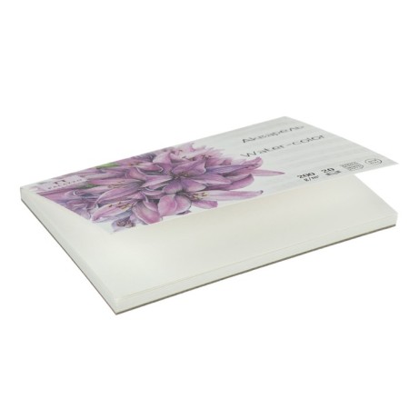 Watercolor tablet 100 x 150 mm, 20 sheets "lilac jazz", block 200 g/m²-1