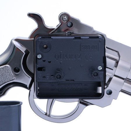 Clock - alarm clock "Pistol", discrete move, dial d -7 cm, 13 x 24 cm, aa-4