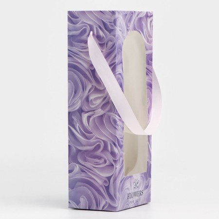 Package Pack for Flowers with a plastic window, Flowers, lilac, 30 x 12 x 8 cm-4