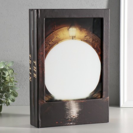 Broke Broke Wood, leatherette, light "Train in the tunnel" 28x19x6 cm-1