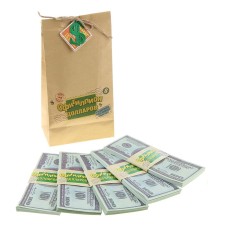 Пачки купюр в мешке "100 долларов"