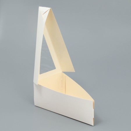 Box for a cake with a window, confectionery packaging "White" 16 x 6 x 8 cm-3
