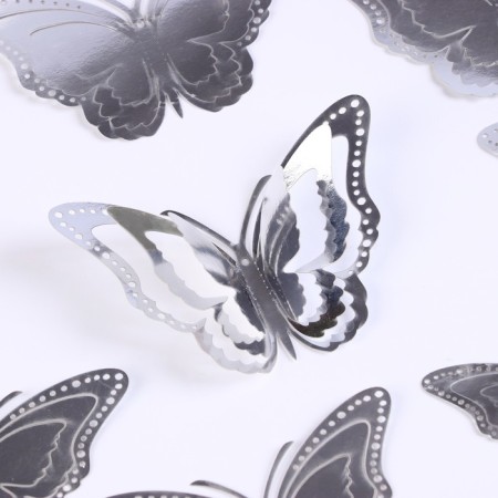 Set for decorating "Butterflies", 12 pieces, silver color-1