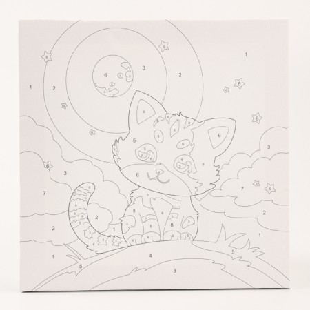 Picture on the numbers "Kitten", 20 × 20, on canvas, with a subframe-3