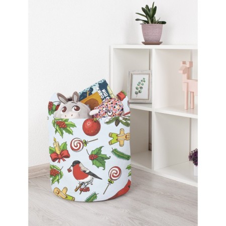 Basket for toys "New Year's birds, size 35x35 cm
