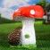 Garden figure "Mushroom with two hedgehogs" 27cm