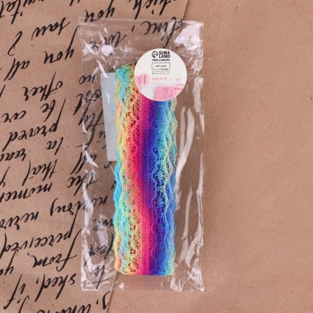Lace kapron "Rainbow Wave", 28 mm × 10 ± 1 m, color multi -colored # 3-3